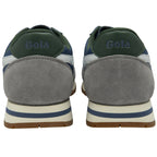 A pair of blue and grey Gola men's sneakers from the back.
