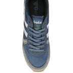 A single blue and grey Gola men's sneaker from a top-down view.