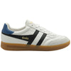 Gola Classics Baskets en cuir Stadia pour hommes - Blanc/Noir/Bleu marine/Gomme - Blanc/Noir/Bleu marine/Gomme