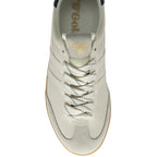 A single Gola men's off-white sneaker with a gum sole, viewed from directly above.