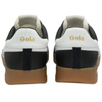 The back view of two Gola Daytona trainers with white heels and gum soles.