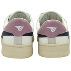 The back view of a pair of Gola children's sneakers with pink heels.