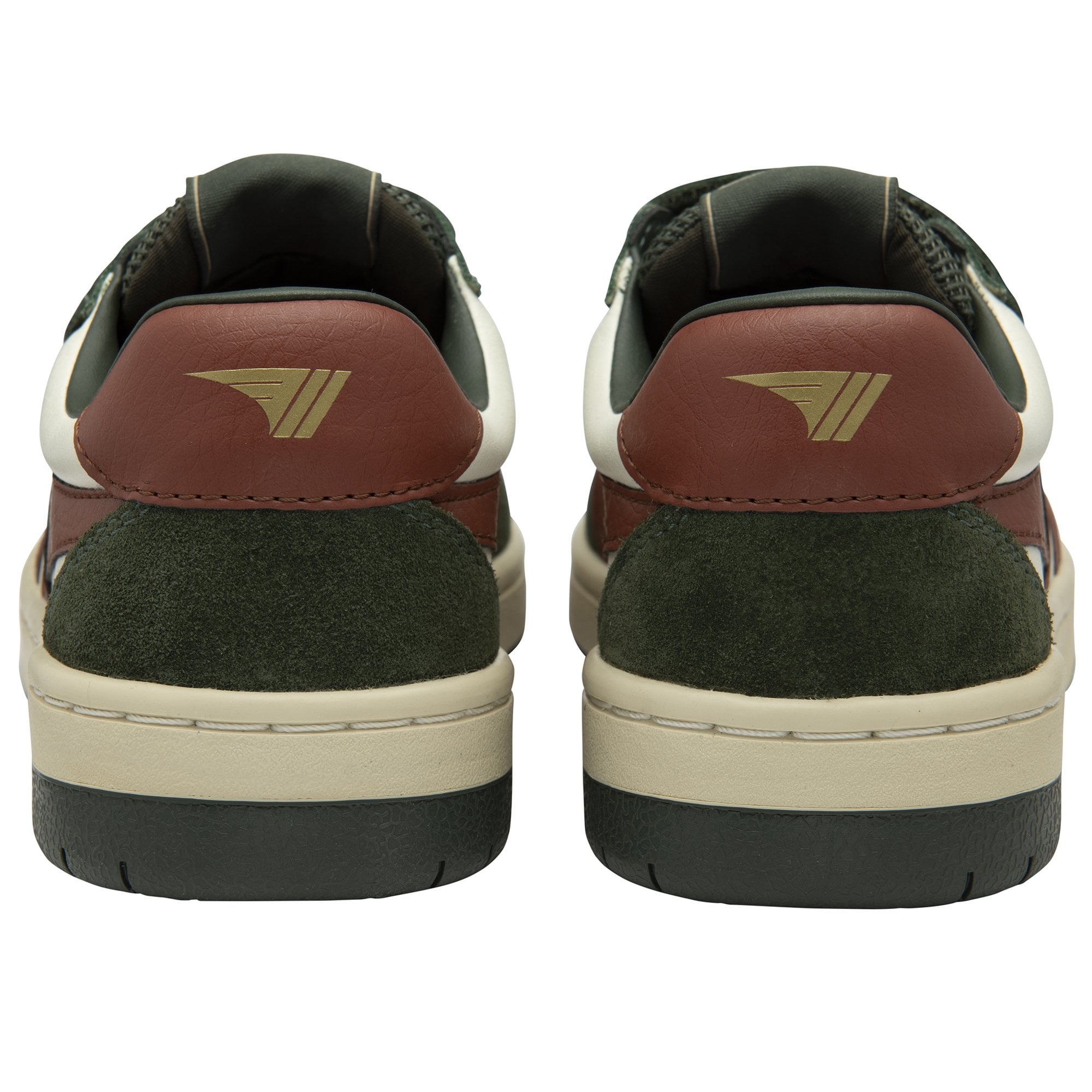 A pair of Gola kids sneakers viewed from the rear, showcasing the heel design.