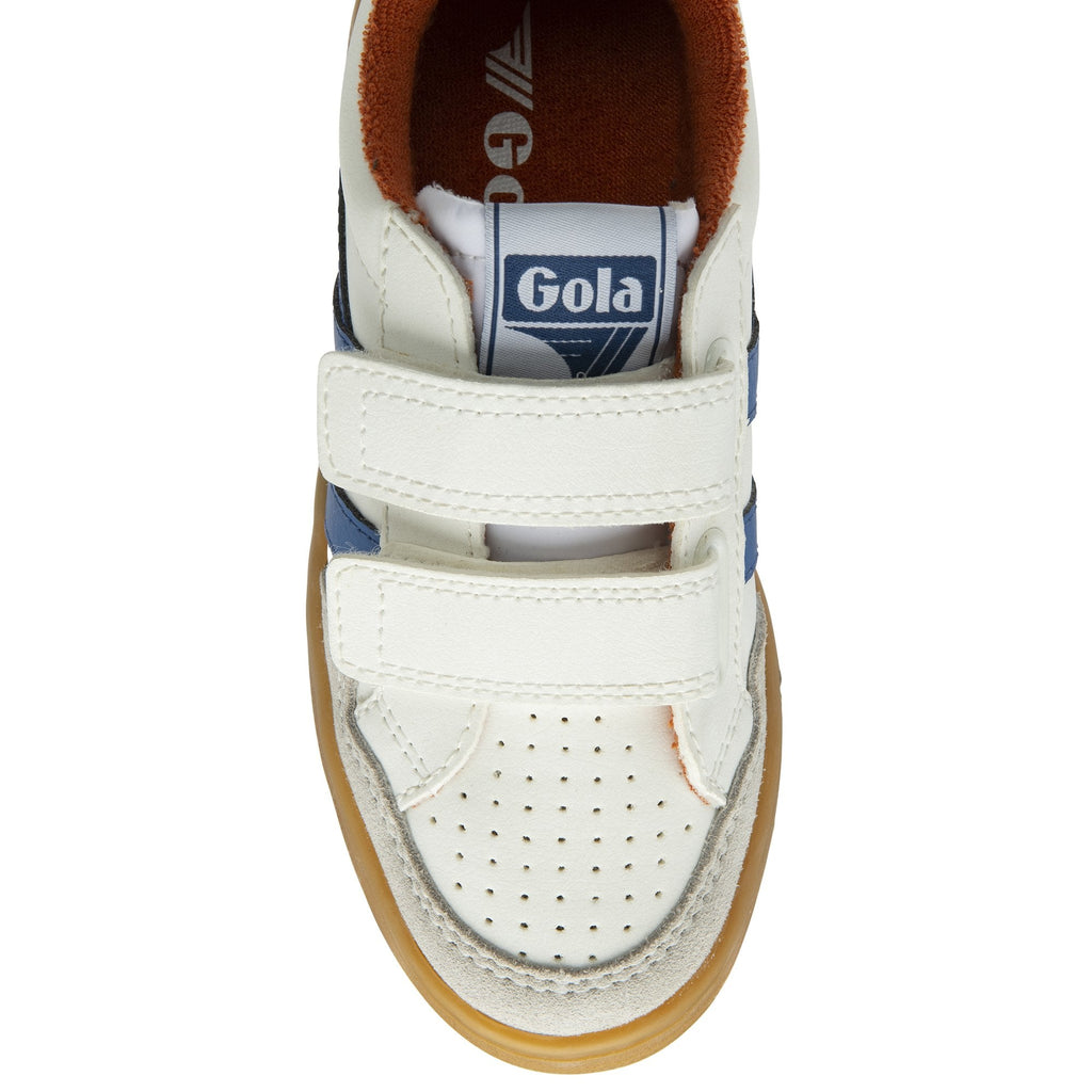 Top-down view of a Gola Kids Baseline Mark II Velcro shoe.