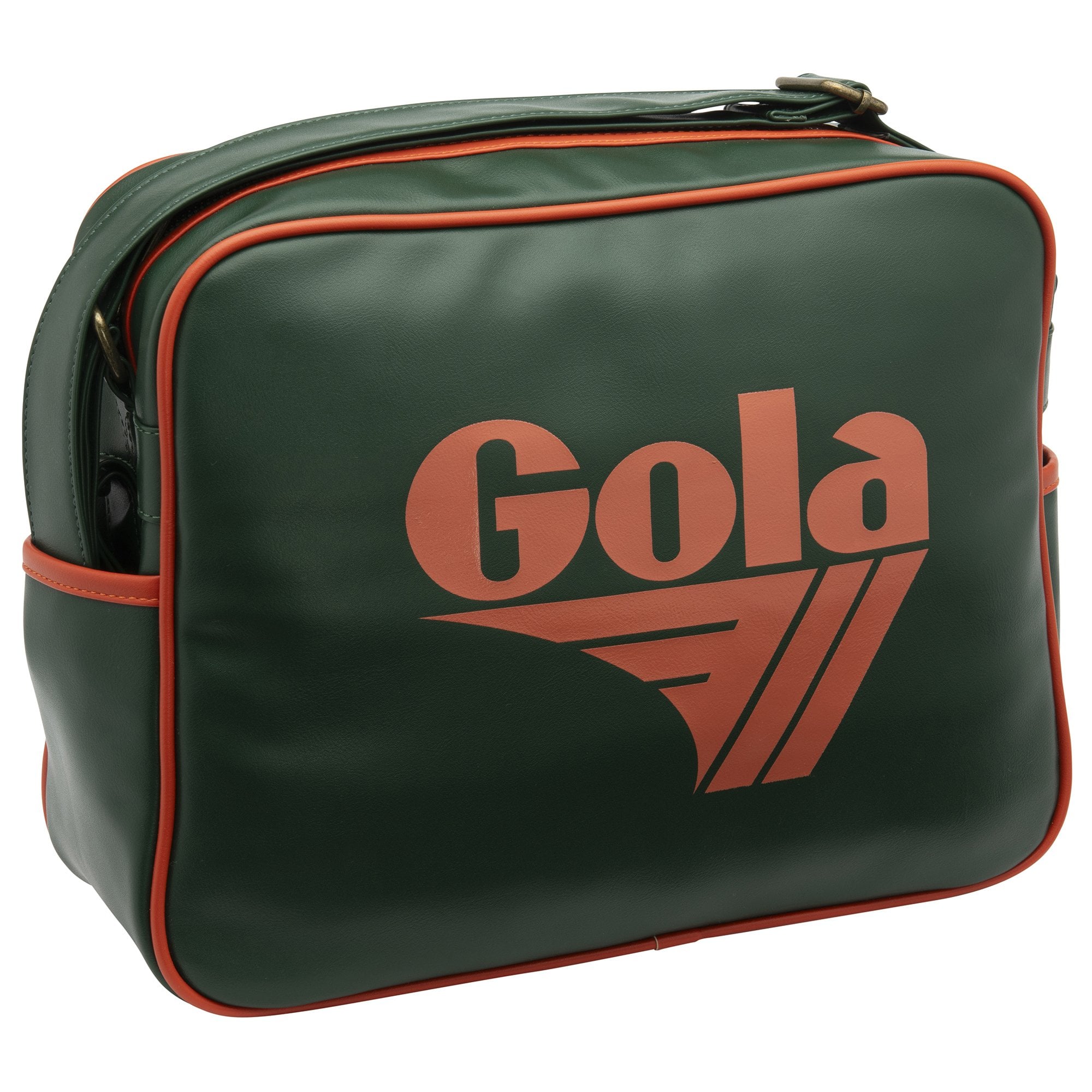 Gola Classics Redford bag in green with orange trim and Gola logo