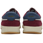 Back view of a pair of Gola men's sneakers in red, cream, and brown.