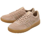 Pair of Gola Elan sneakers in light brown suede with gum soles.
