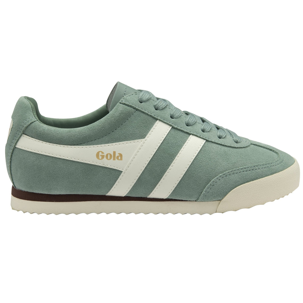 Gola men's Harrier suede sneakers in sage and off-white.