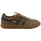 Brown Gola men's sneaker with white laces and dark brown stripes on the side.