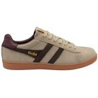 Beige trainer with brown accents and 'Gola' branding on a white background