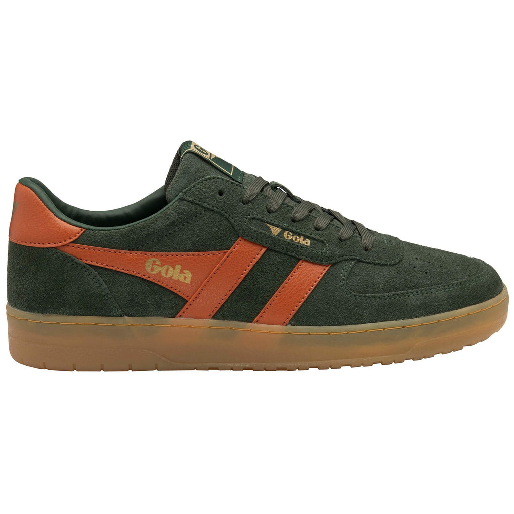Green and orange trainer with 'Gola' branding on a white background