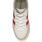 White Gola trainer with red stripes on a white background
