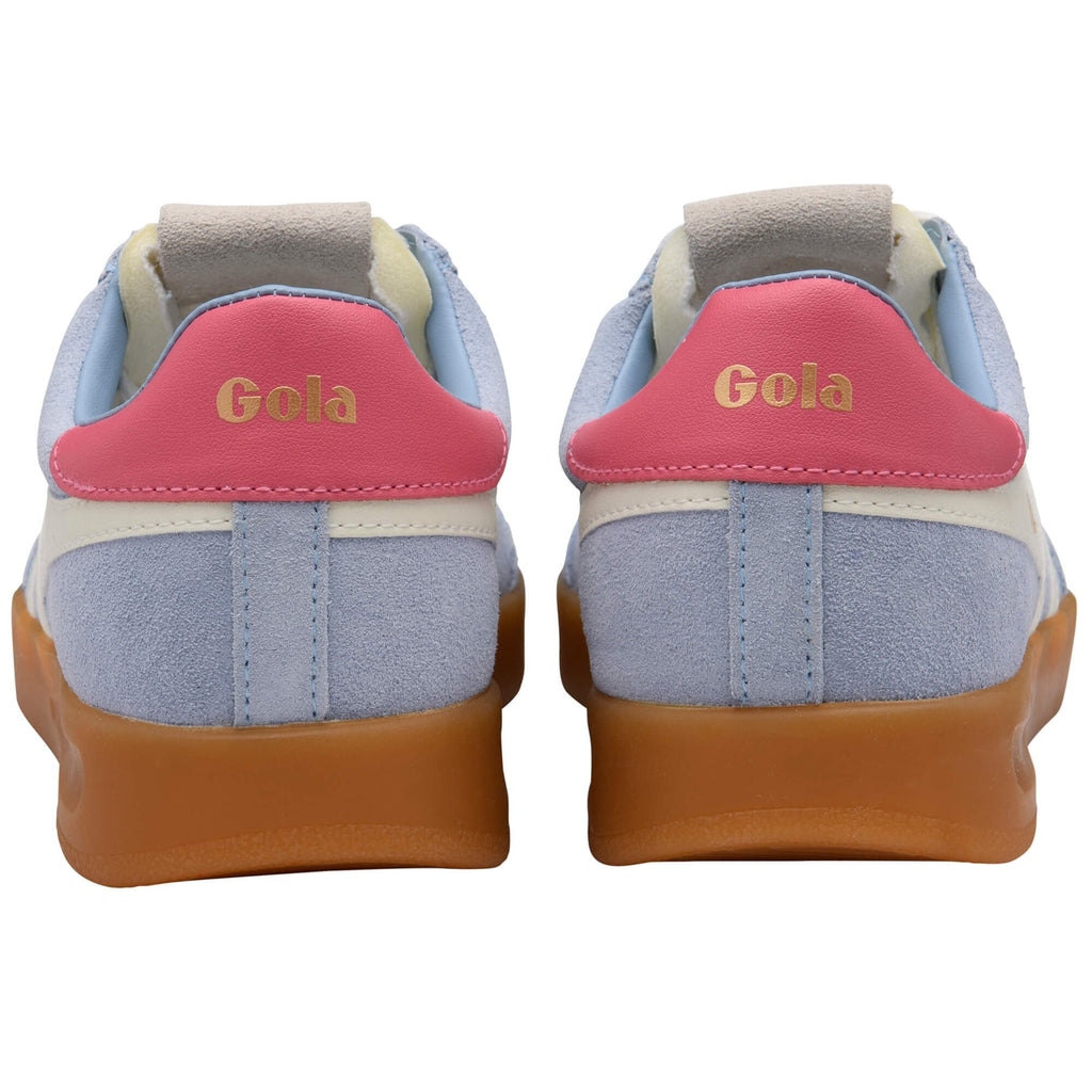 Pair of Gola trainers shown from the back on a white background