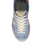 Blue Gola trainer with white laces on a white background