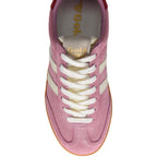 Pink Gola trainer with white laces on a white background