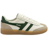 Gola Classics Damen-Sneaker aus Viper-Leder - Cremeweiß/Knochenfarben/Immergrün/Gummi - Cremeweiß/Knochenfarben/Immergrün/Gummi