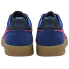 Blue and pink Gola trainers with 'Gola' branding on a white background