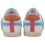 Pair of Gola trainers with blue, pink, and white design on a white background
