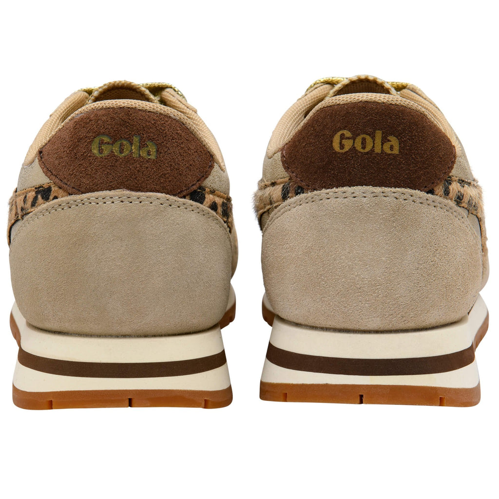 Pair of Gola trainers shown from the back on a white background