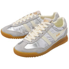 Pair of Gola trainers in silver and light grey with cream laces and gum soles