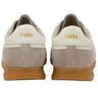 Pair of Gola trainers shown from the back on a white background