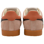 Pair of brown Gola trainers with tan soles on a white background
