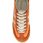 Orange Gola trainer with white laces on a white background