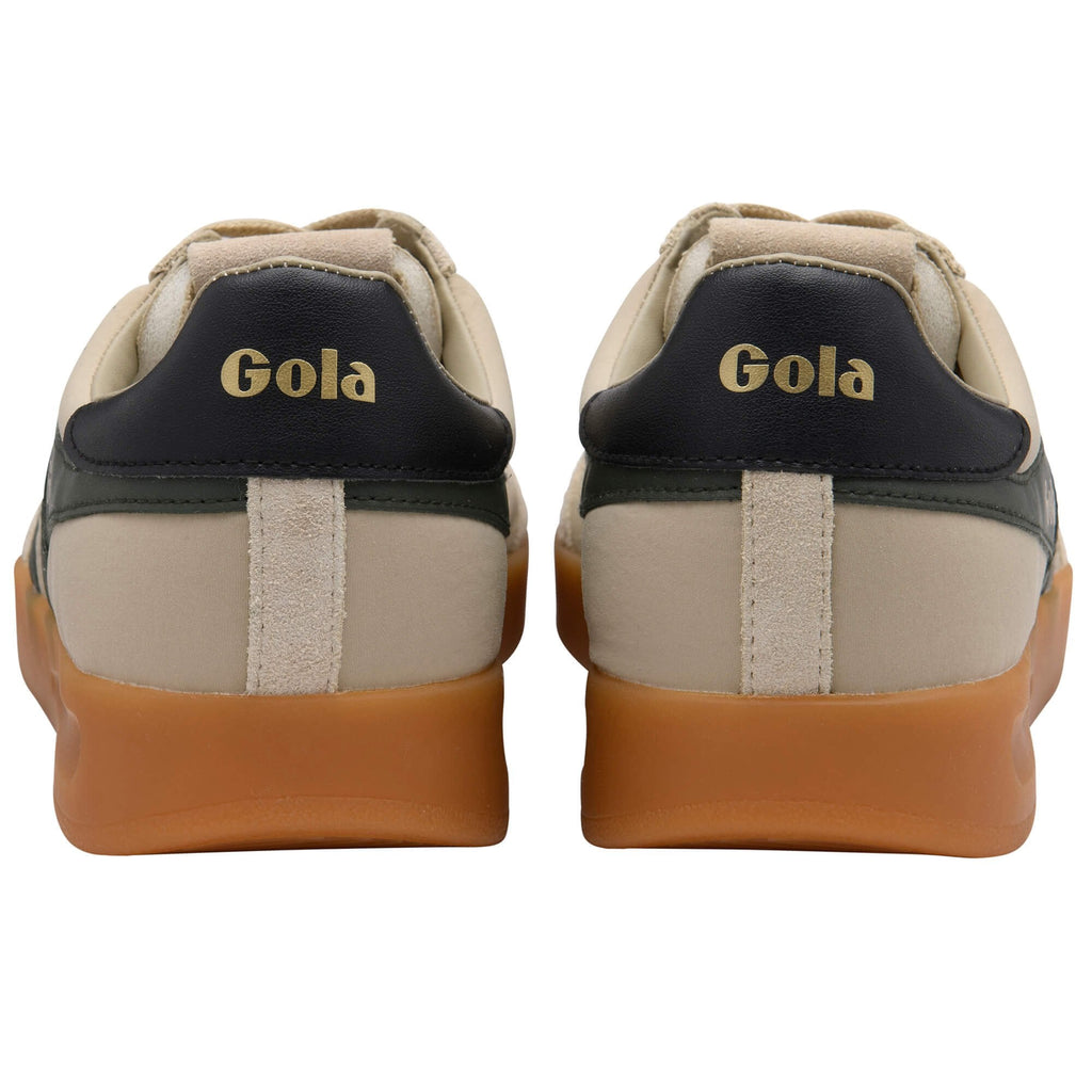Pair of Gola trainers shown from the back on a white background
