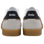 Pair of Gola trainers shown from the back on a white background