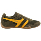 Green and yellow trainer with 'Gola' branding on a white background
