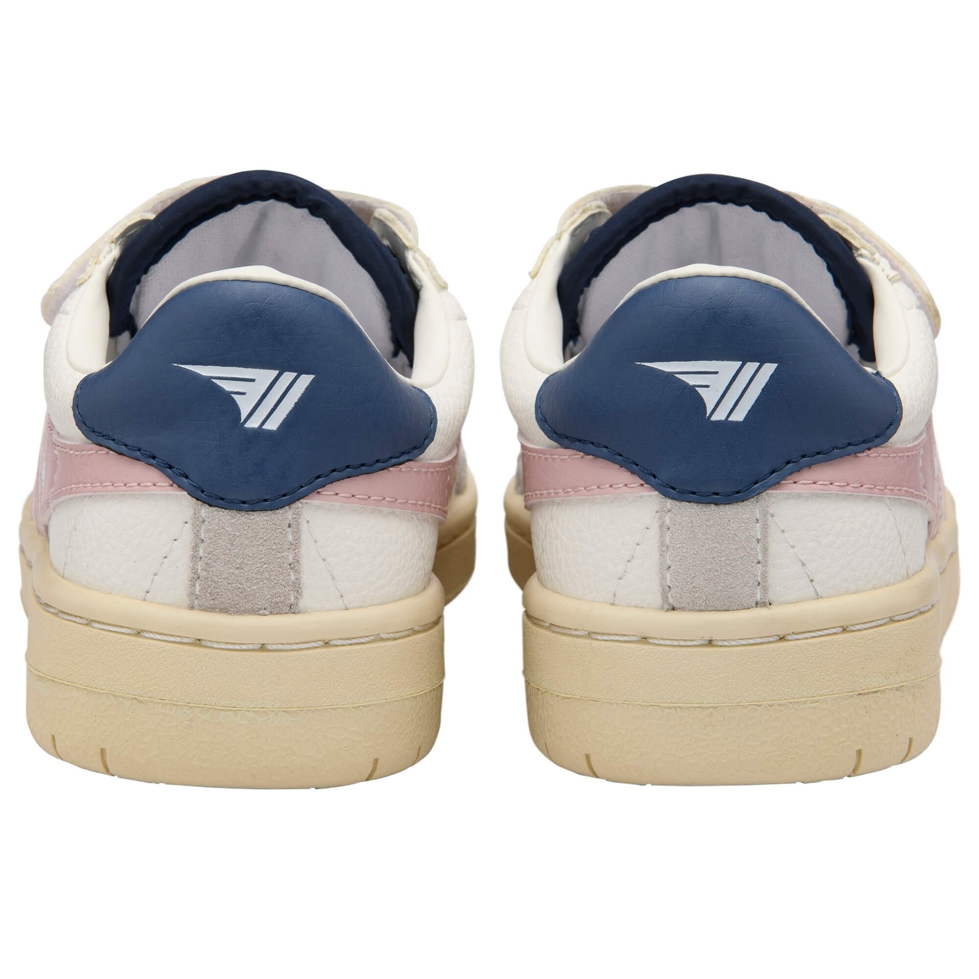 Pair of Gola trainers with blue heel tab on a white background