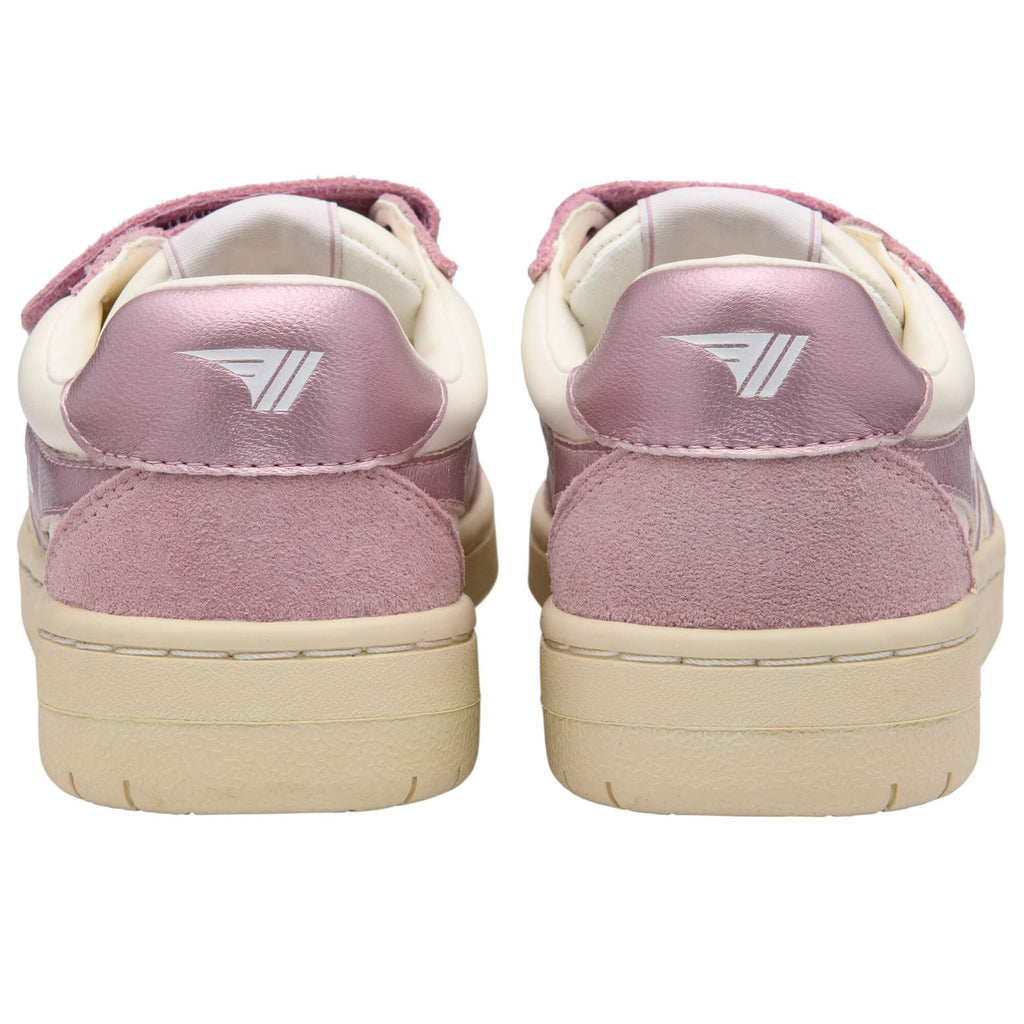 Pink Gola trainers with white soles on a white background