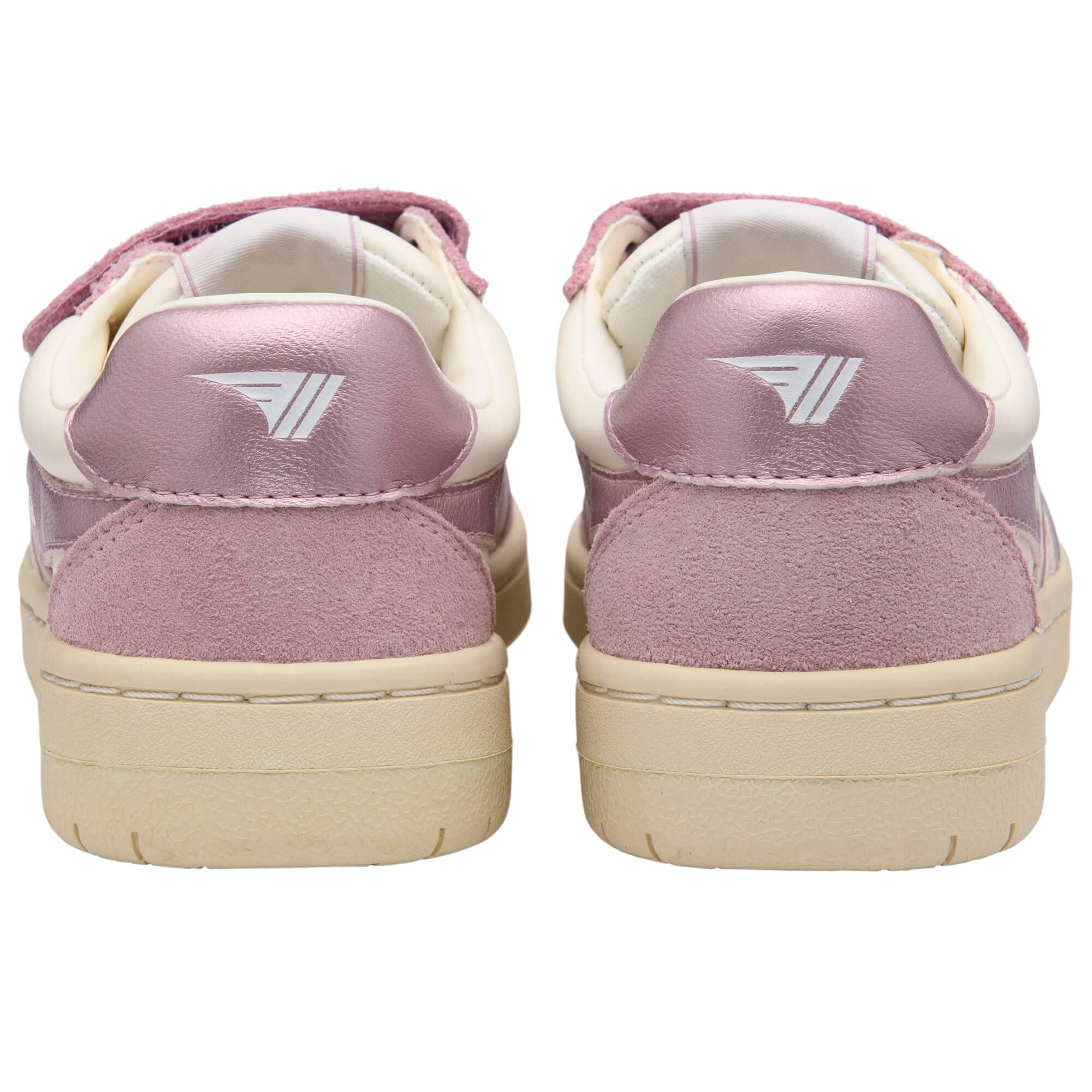 Pink Gola trainers with white soles on a white background