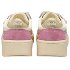 Pair of Gola trainers with pink accents on a white background