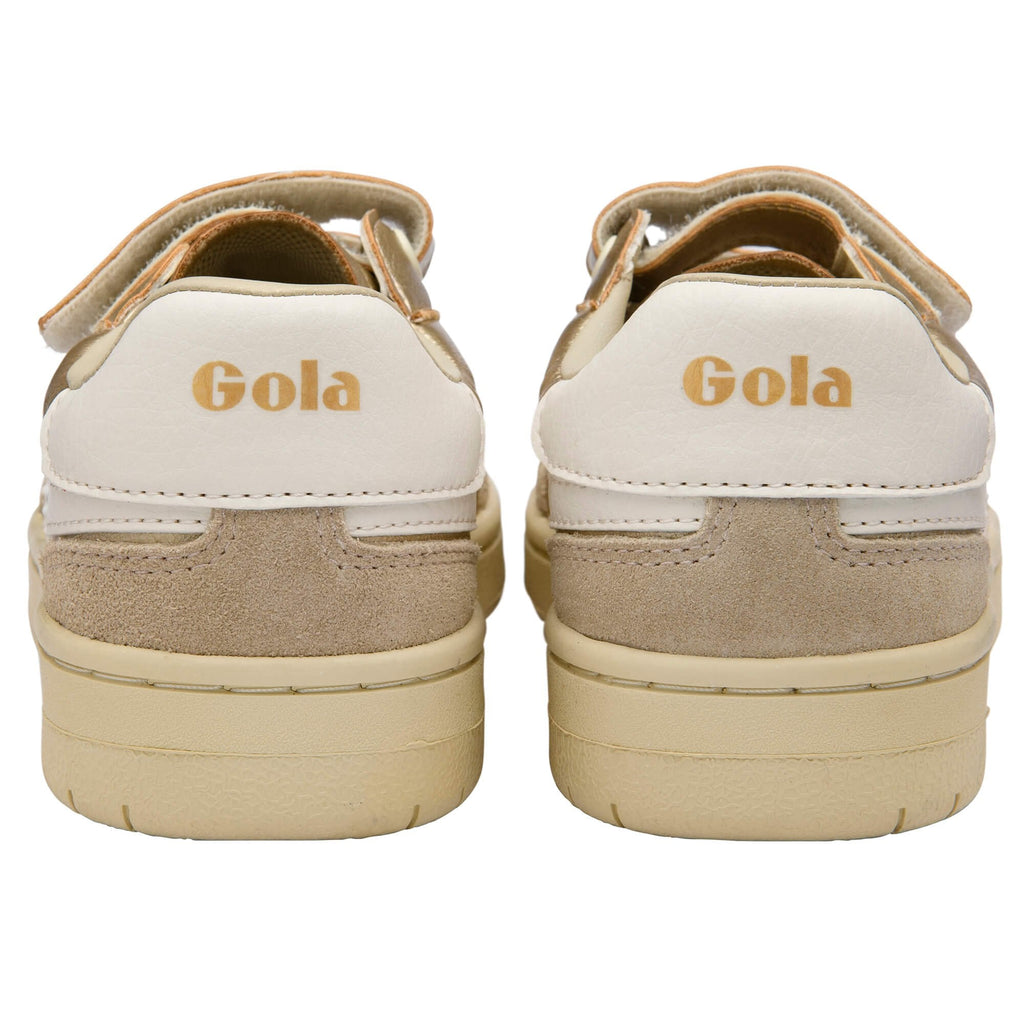 Pair of Gola trainers shown from the back on a white background