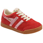 Red Gola trainers with pink accents on a white background