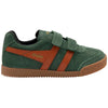 Gola Classics Kids' Harrier Strap Trainers - Evergreen/Moody Orange/Black