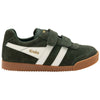 Gola Classics Kids' Harrier Strap Trainers - Dark Khaki/Off White