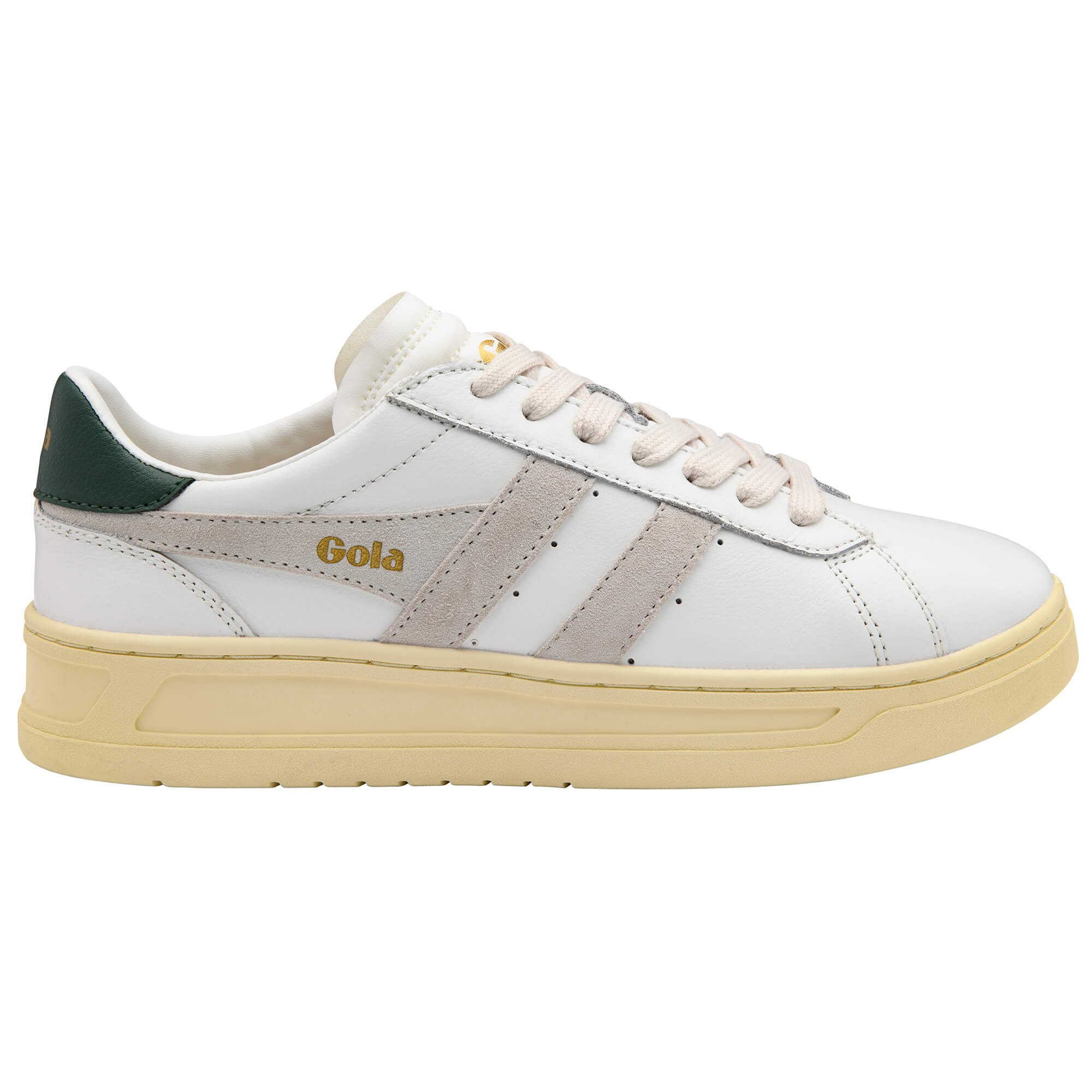 Gola Grandslam Classic Trainers in white, green, and off-white