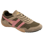 Gola Harrier trainer in khaki green and pink