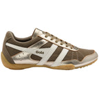 Gola women's trainer in bronze and white with a gum sole