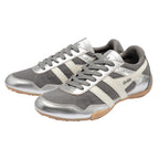 Pair of Gola trainers in silver and grey with white stripes and gum soles