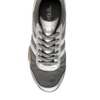 Gola Daytona trainer in grey and silver with white stripes and grey laces