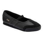 Black Gola Harrier women's plimsolls with a strap across the foot