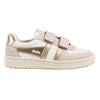 Gola Classics Kids' Hawk Mirror Strap Trainers - Off White/Gold
