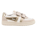 Gola Classics white and metallic gold trainer with hook and loop fastening