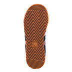Brown rubber trainer sole with chevron tread pattern and Gola logo