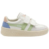 Gola Classics Baskets à bride Trident Grandslam pour enfants - Blanc/Vert patiné/Rose nacré