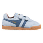 Gola Classics light blue suede trainer with hook and loop fastening and gum sole