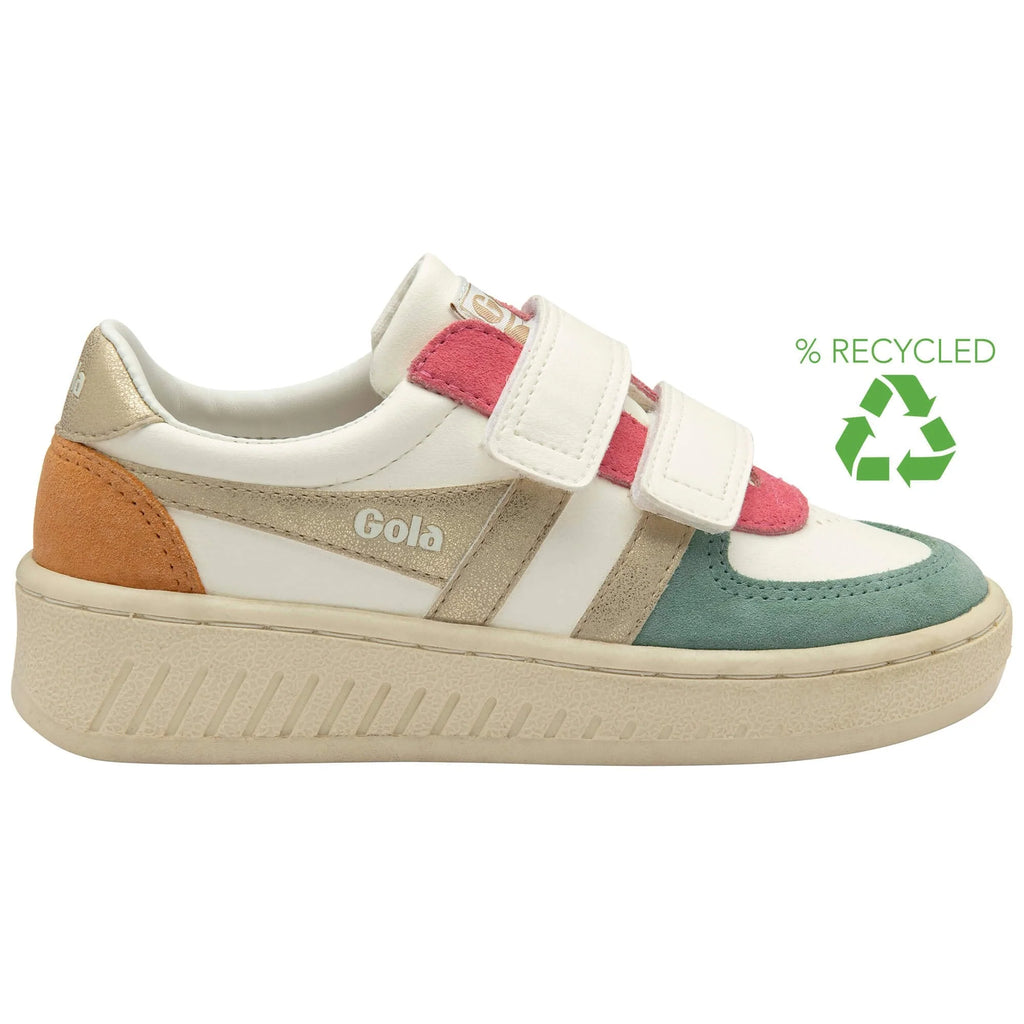 Gola Classics multi-coloured trainers with hook and loop straps and recycled symbol graphic